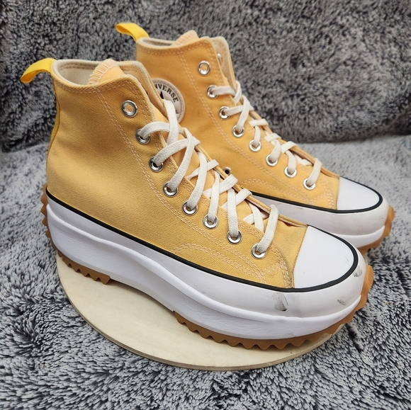 Converse Run Star Hike Hi Platform Sneakers Yellow Womens Size 9 - Picture 1 of 9